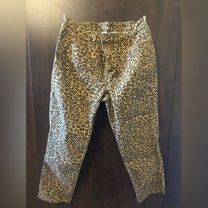 Dark khaki leopard cheetah jeans size 16